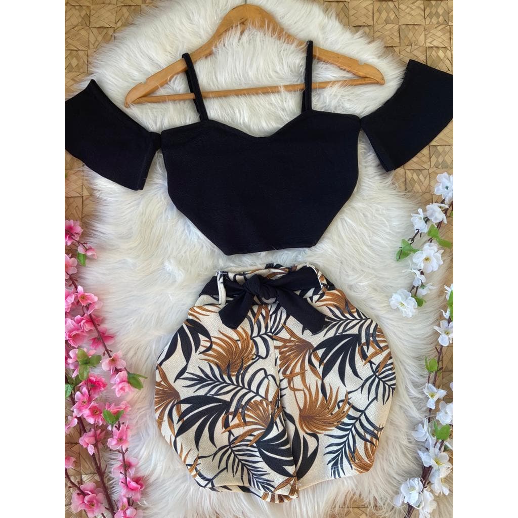 Short Estampado + Blusa (conjunto) LINDO! Só Hoje!!