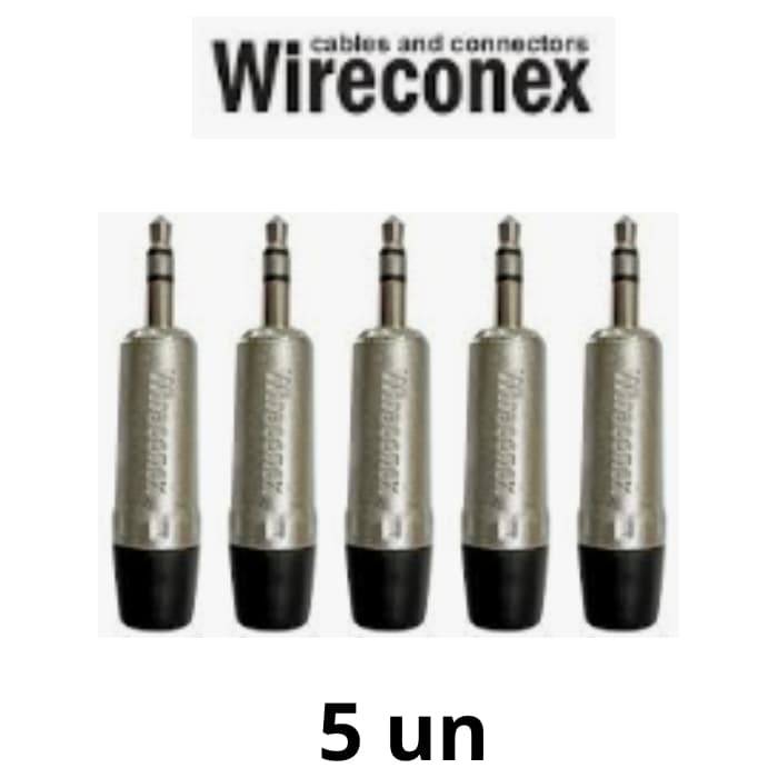 Kit 5 Plug  P2 Macho 3,5 mm Stereo  - Wireconex WC 1323.