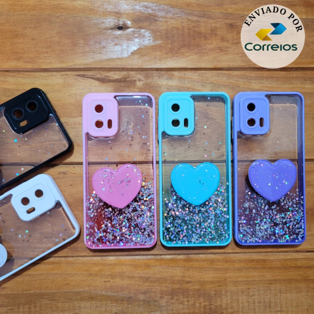 Capa Case Capinha com suporte pop Motorola Moto G73 / Moto G73 – Pop Glitter