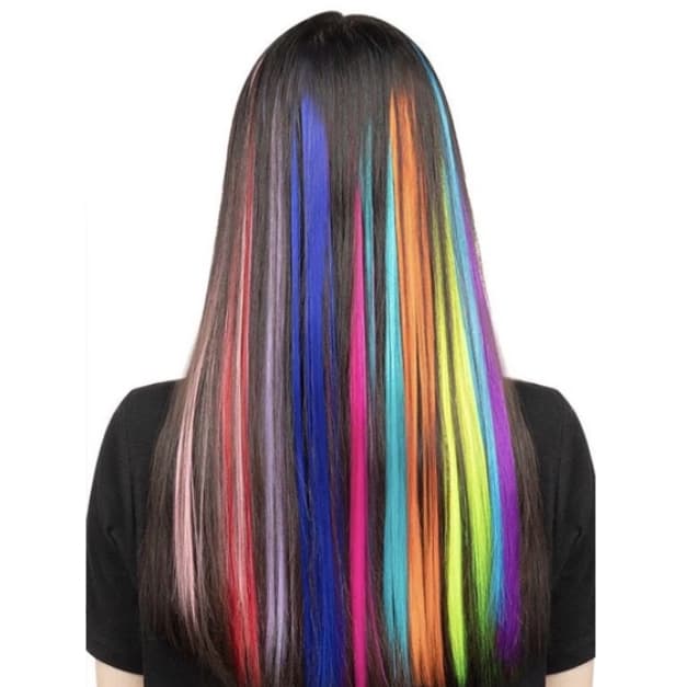 1 Mecha Colorido De Cabelo Aplique 50cm