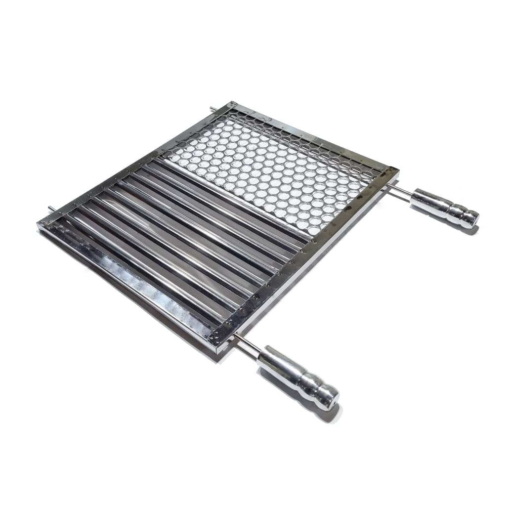 Grelha Parrila Moeda Inox Uruguaia Para Churrasco Reforçada
