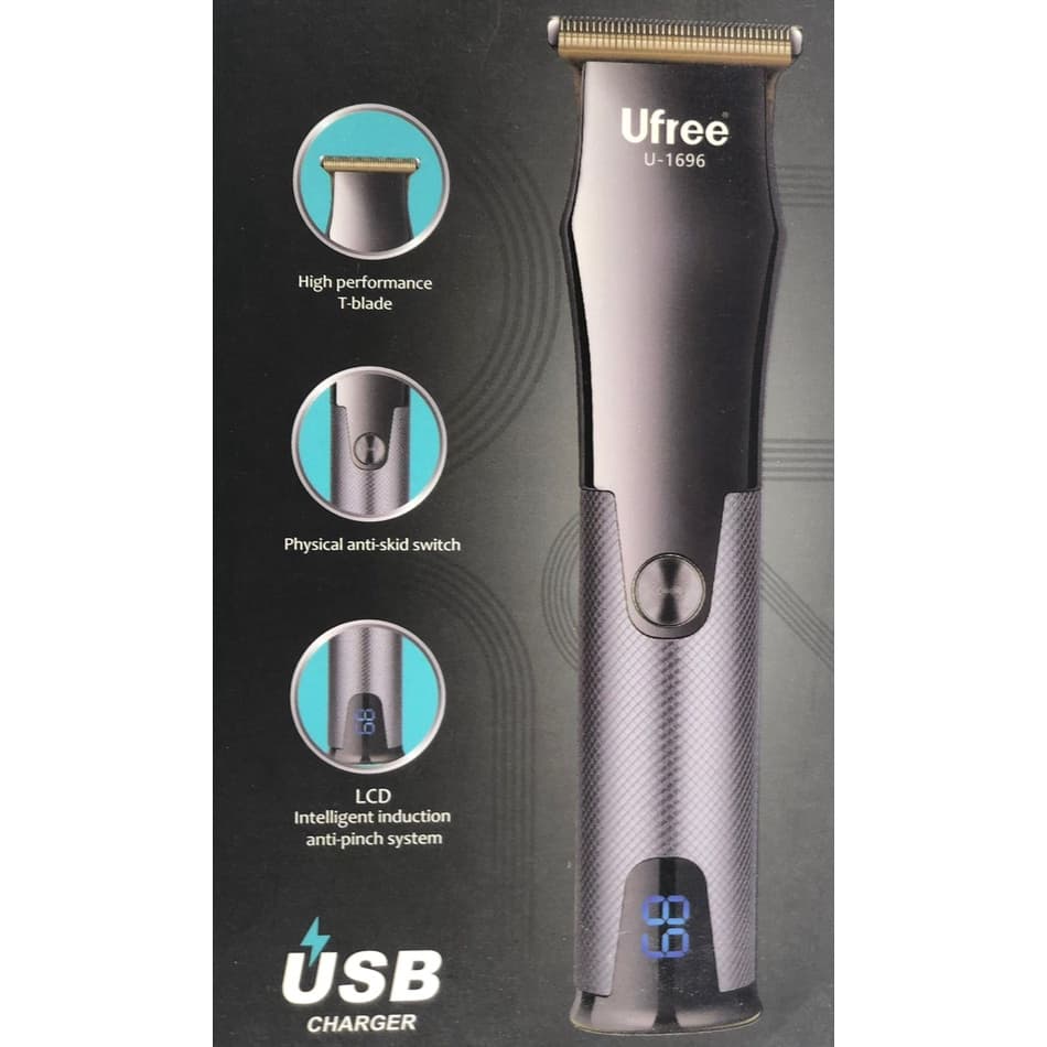Máquina De Cortar Cabelo  Barba Regarregavel Profissional Ufree Com Tela led Digital