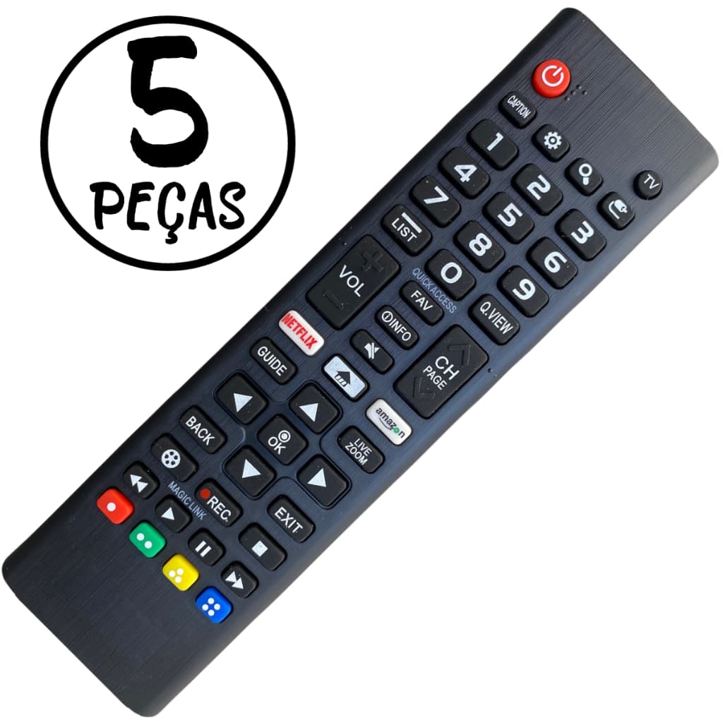 Kit 5 Controle Remoto Tv Smart L G 7045/8035
