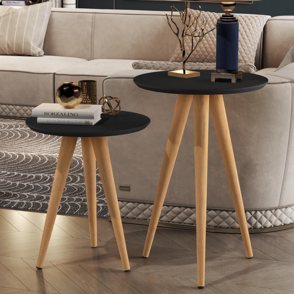 Conjunto Mesinha de Canto Pé Palito Tripe Apoio Lateral Decoração Festa MDF