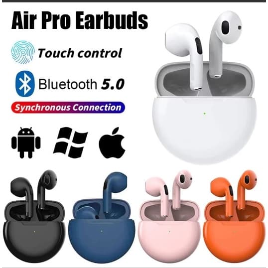 Lindos fones De Ouvido Bluetooth Sem Fio Original Air Pro 6 Com Controle De Toque Do Microfone ENVIO IMEDIATO