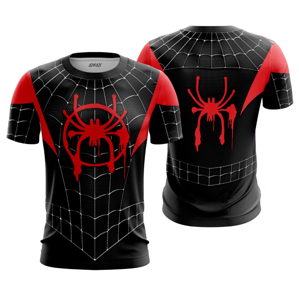 Camisa Camiseta Dryfit Premium  Super Heróis  Homem Aranha Miles Morales Aranha verso Adulto Infantil