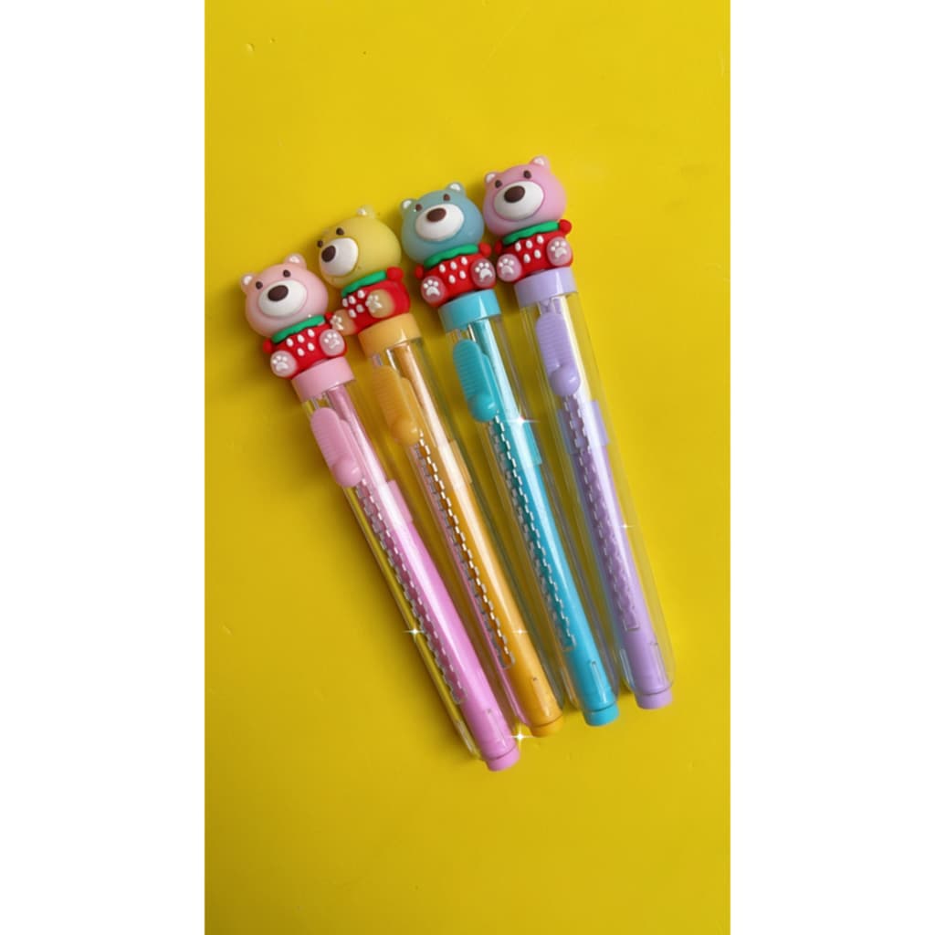 Kit de borracha escolar fofa de ursinho