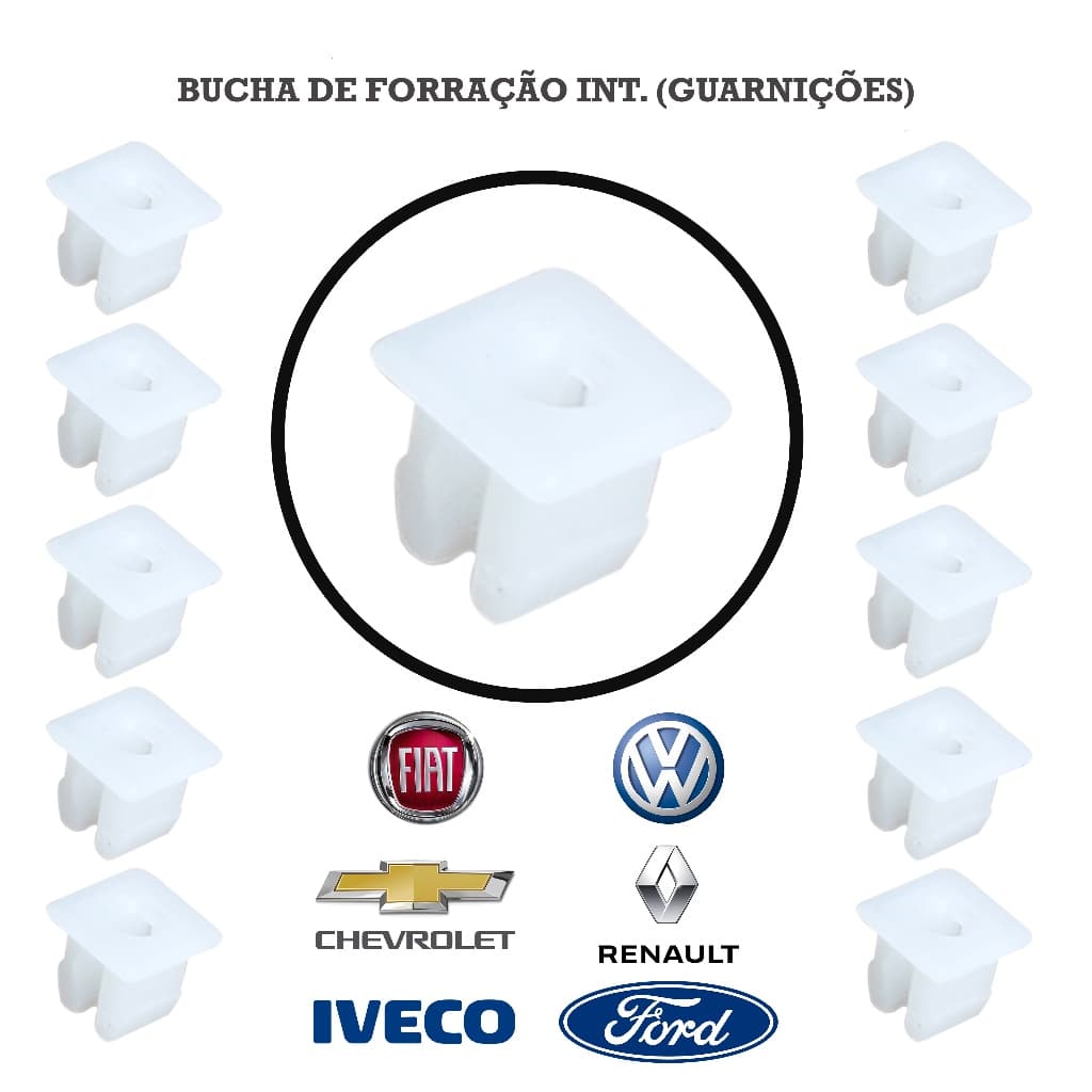 Buchas Alto-Falante Placa Forração Interna Volkswagen 10, 20 Ou 50 Grampos Presilhas