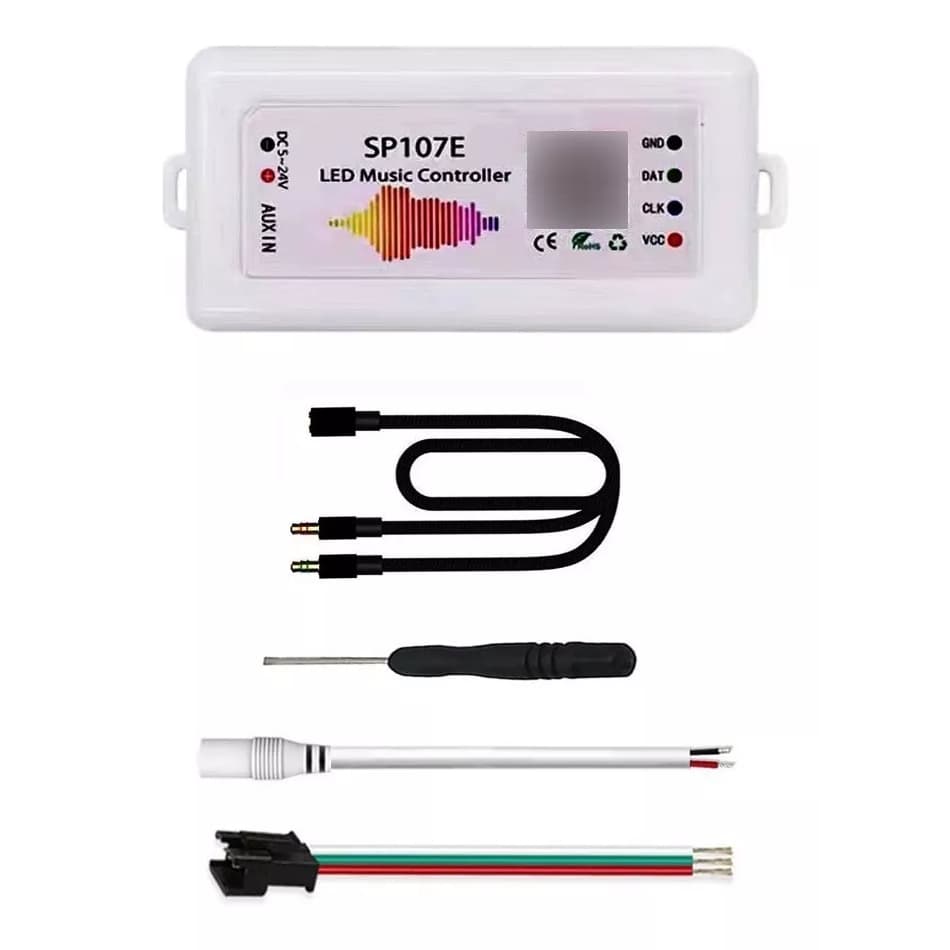 Controladora SP107e VU Bluetooth App Música Rítmica P/ Fita LED Digital 2811 2812 2815 Endereçavel