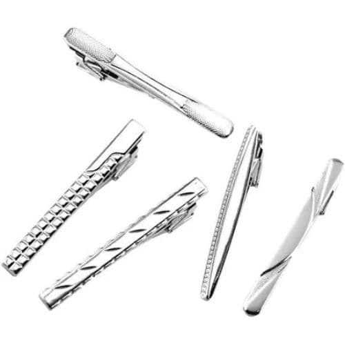 4 Prendedores De Gravata Em Metal; Slim E Tradicional Ref471