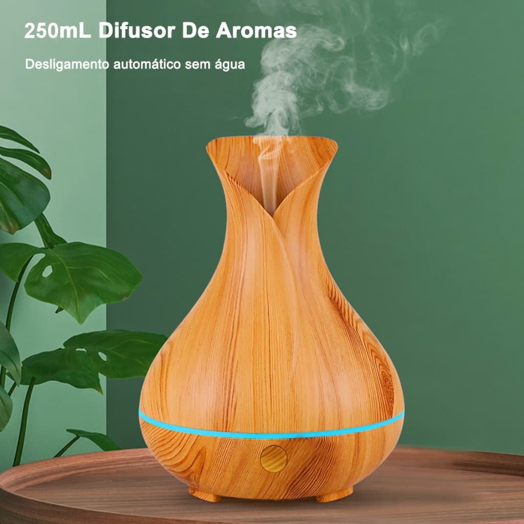 MINI Umidificador De Ar Ultra Sônico Difusor De Aromas Eletrico Aromatizador Essencial Oleo 7 Cores LED