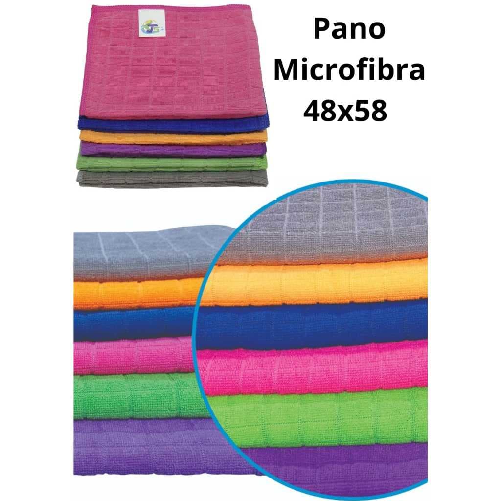 Panos limpeza Microfibra Quadriculado  - Multiuso flanela magica anti risco e Automotiva 48x58cm