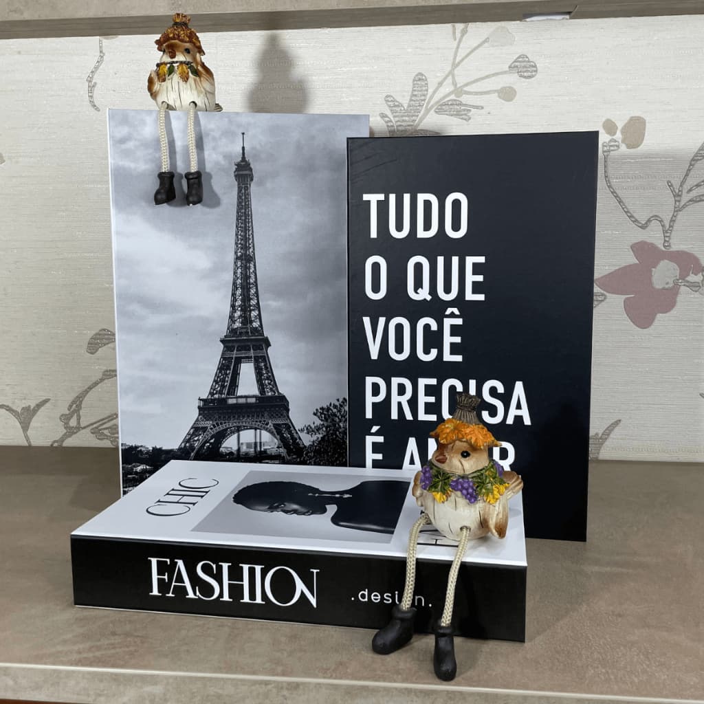 Livro Falso Decorativo Casablanca Fake Kit 3 Caixa Organizadora Porta Objetos