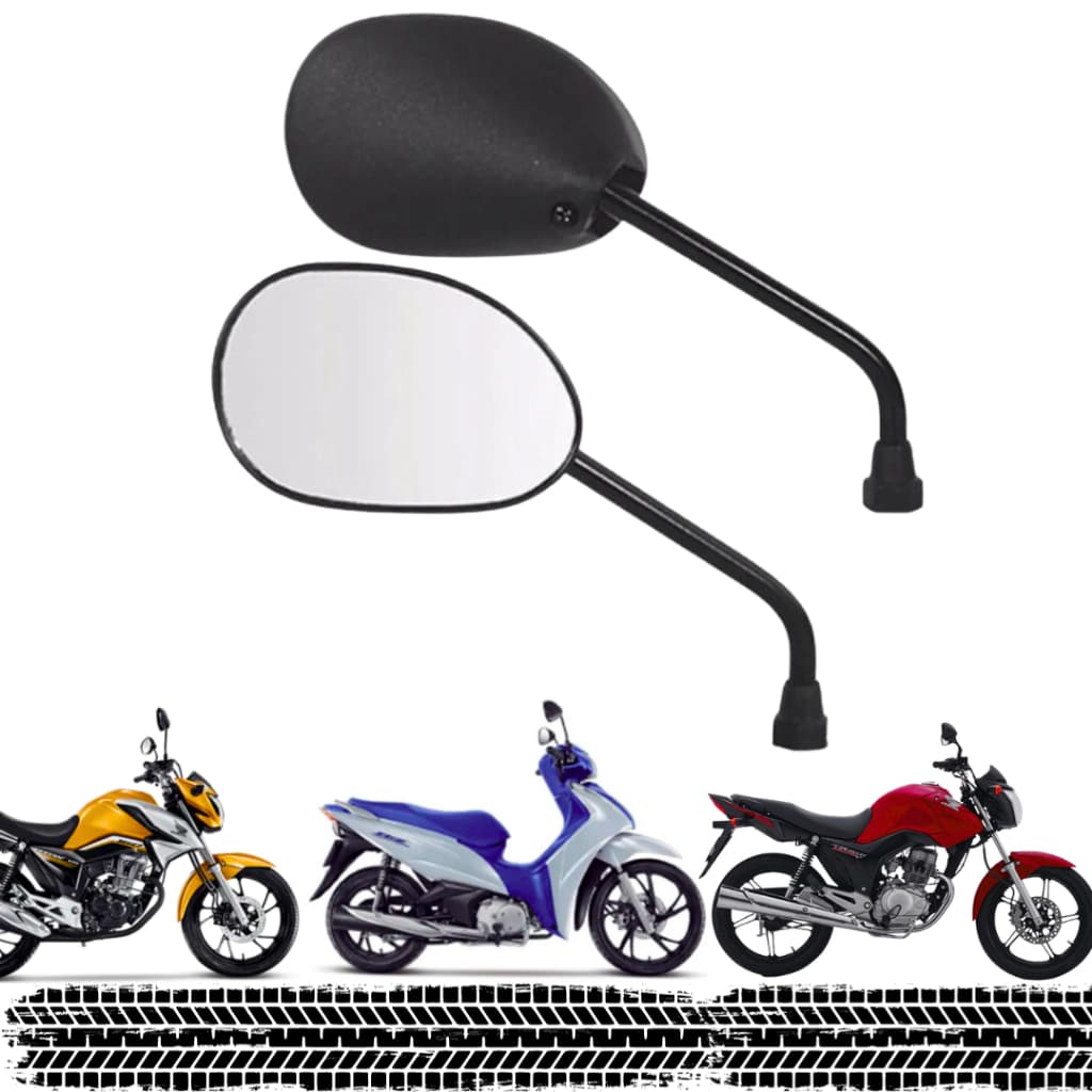 Par Espelho Retrovisor Motos Biz 125 Bross Pop Honda Motos Cg Titan Par