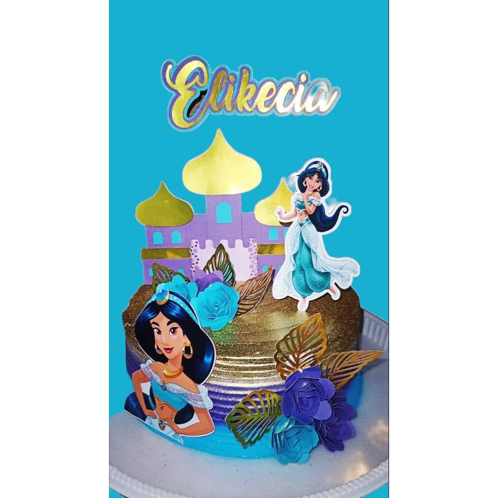 Topo de Bolo - Princesa Jasmine/Aladin