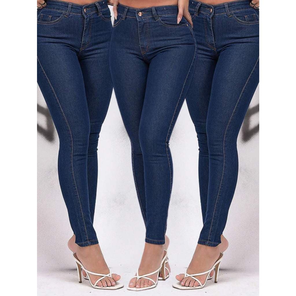 Kit 03 Calça Jeans Skinny Feminina Várias Cores