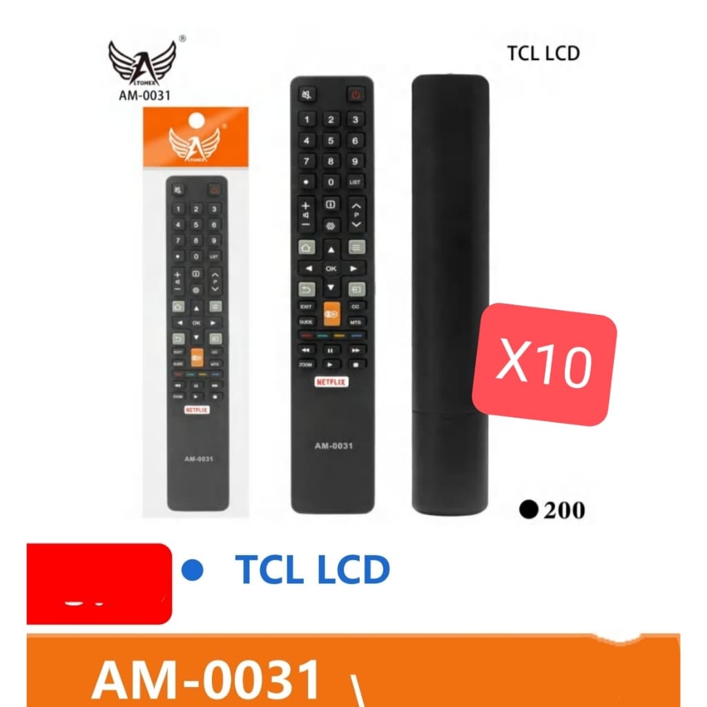 kit 10 6 Controle Remoto WLW VC Le-7811 Para TV TCL Smart Com Botão Netflix