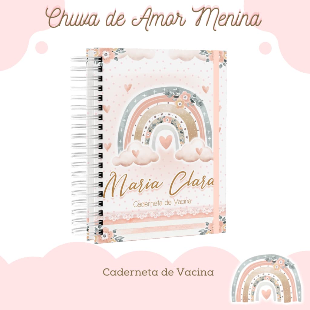 Caderneta de Vacina Personalizada Menina - COM NOME