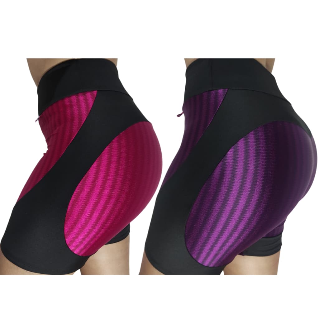 kit 2 Shorts zero transparência Fitness Academia 3d Empina