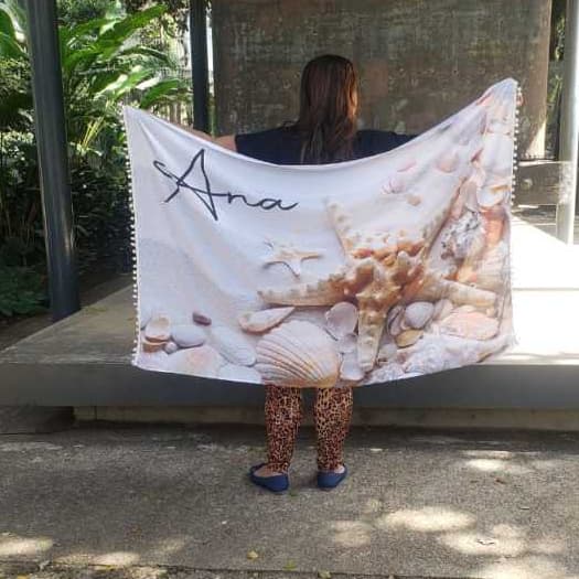 Canga Pareô Saída de Praia Personalizada com Nome Estrela do Mar