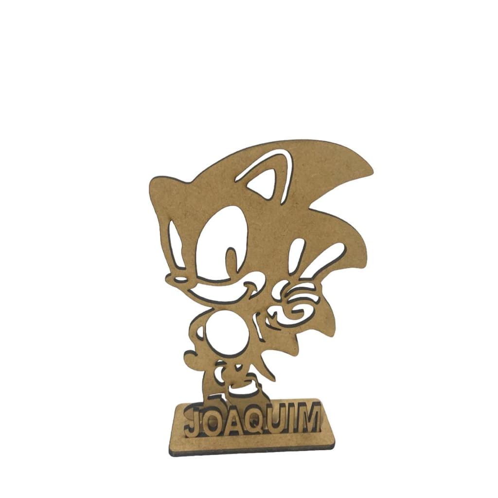Kit 10 Centro de Mesa Sonic Personalizada em MDF  tamanho 12cm  após a confirmação do pagamento informar o nome a ser cortado