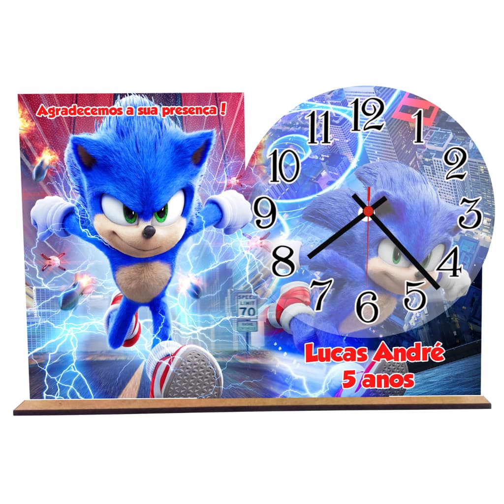 centro de mesa lembrancinha sonic com 5 unidades