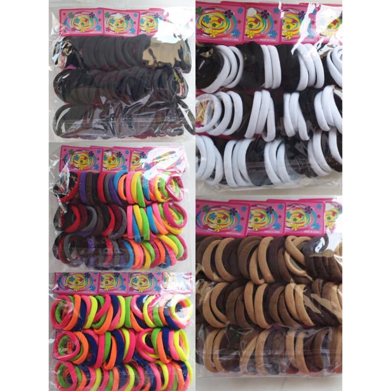 KiT 72 Elástico Rabico Para Cabelo Tipo Pacote