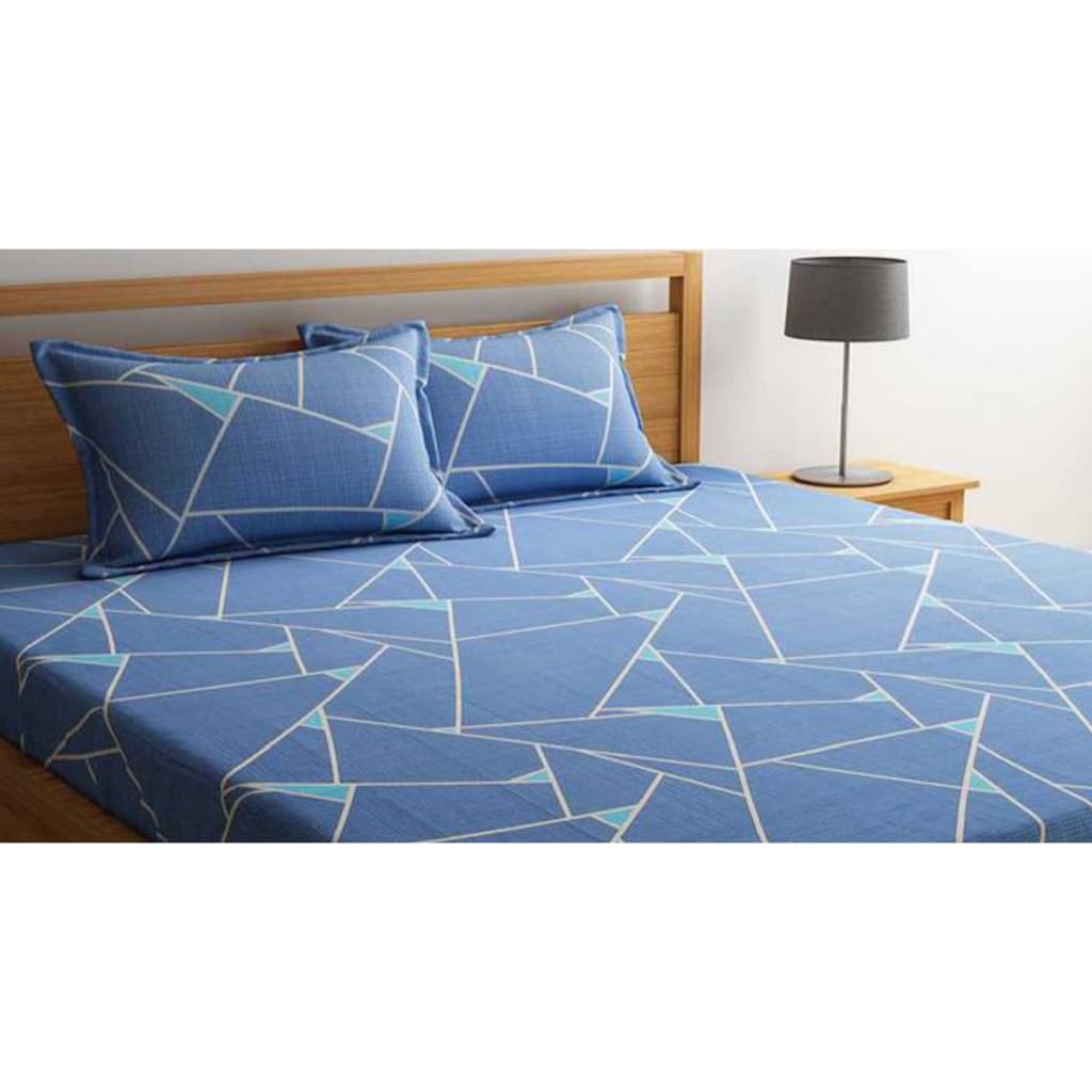 Lençol Queen Avulso com elástico Virol Micropercal Estampado Grid