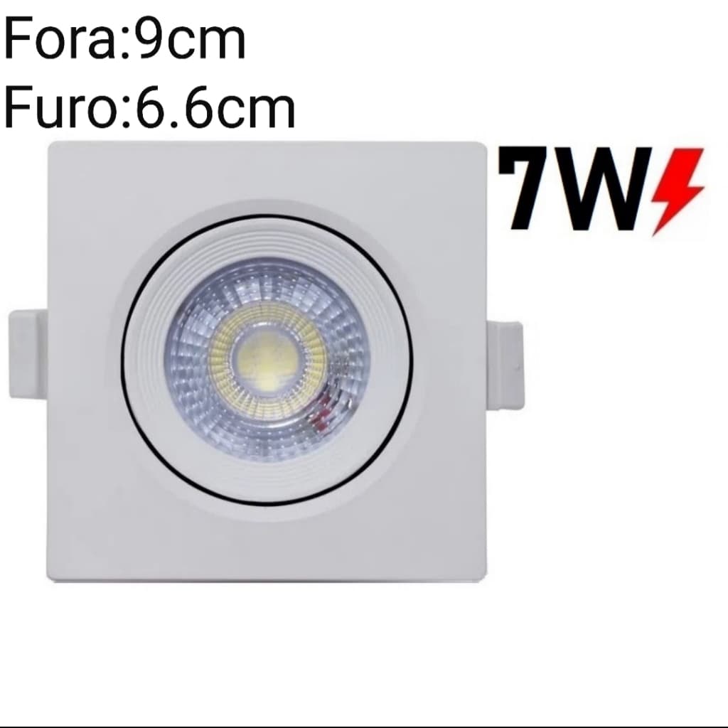 4 Spot LED ILUMIMAX 7W  Embutir Direcionável  Quadrado Branco frio 6500K/ Branco Quente 3000K  Bivolt 9cm×2.5cm×6.5CM