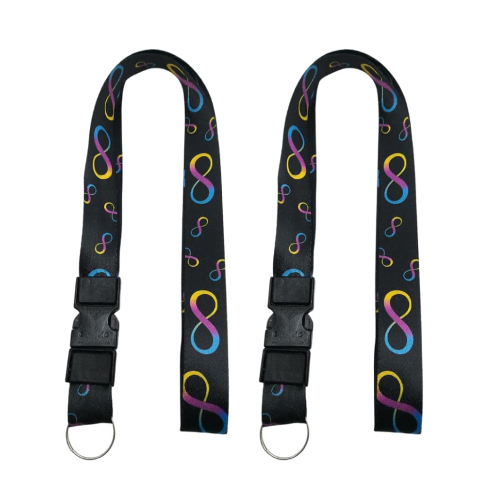 2  Cordões Símbolo Infinito Neurodiversidade Moto Pescoço Fecho Engate Rápido