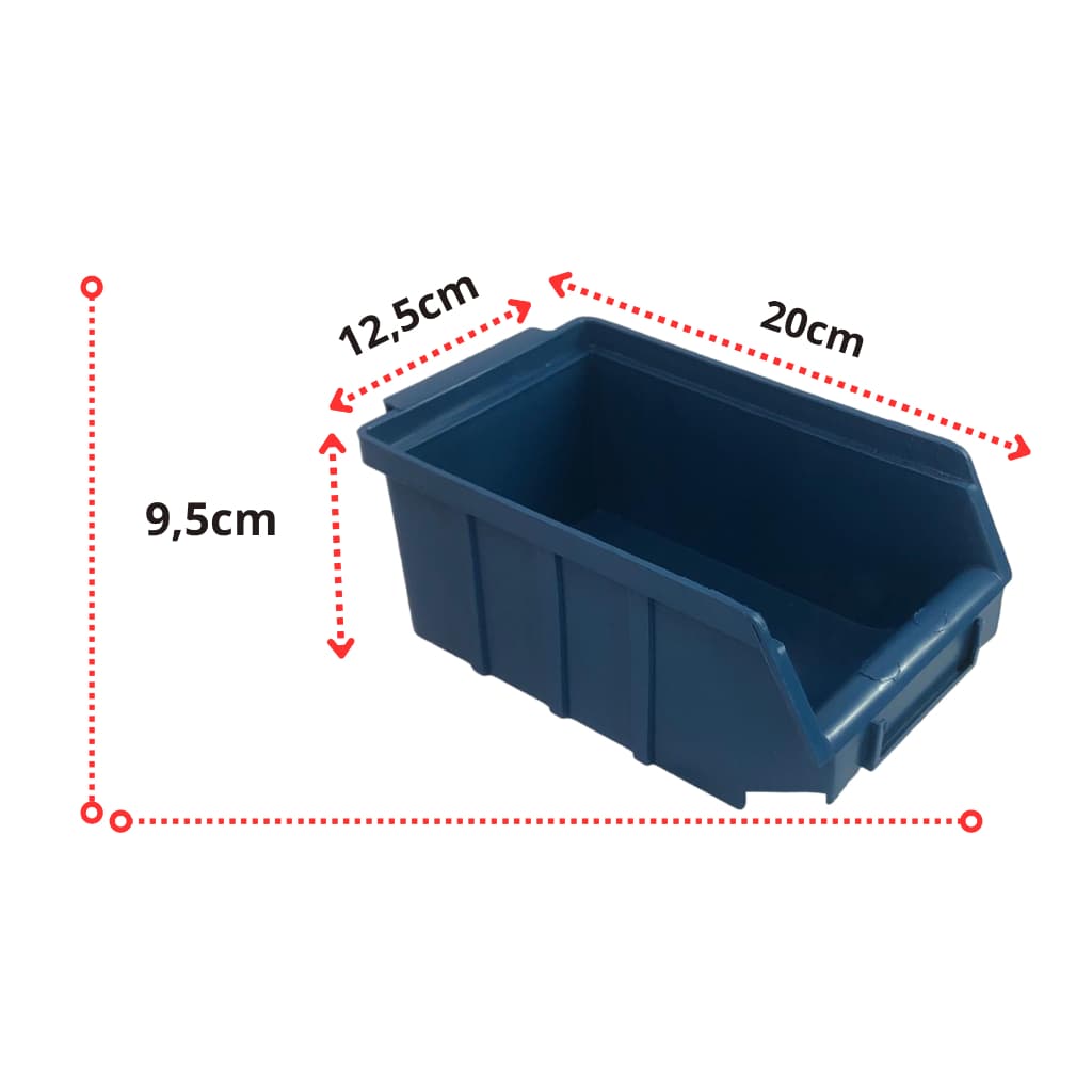 Caixa Bin Organizadora Plástica Nº3 Azul 20 Peças gaveteiro box para parafuso ferramentas famarcia empilhavel