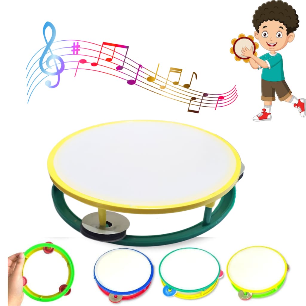 Brinquedo Pandeiro Instrumento Musical Infantil Plástico