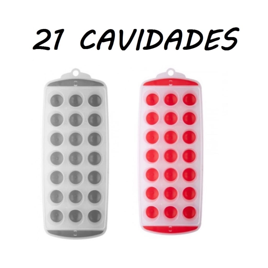 Forma De Gelo Silicone Redondo Com Fundo Flexível 21 CAVIDADES (ENVIO SORTIDO)