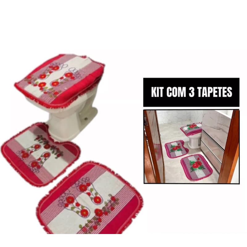 Jogo de Banheiro Kit 3 Peças grande cores vivas