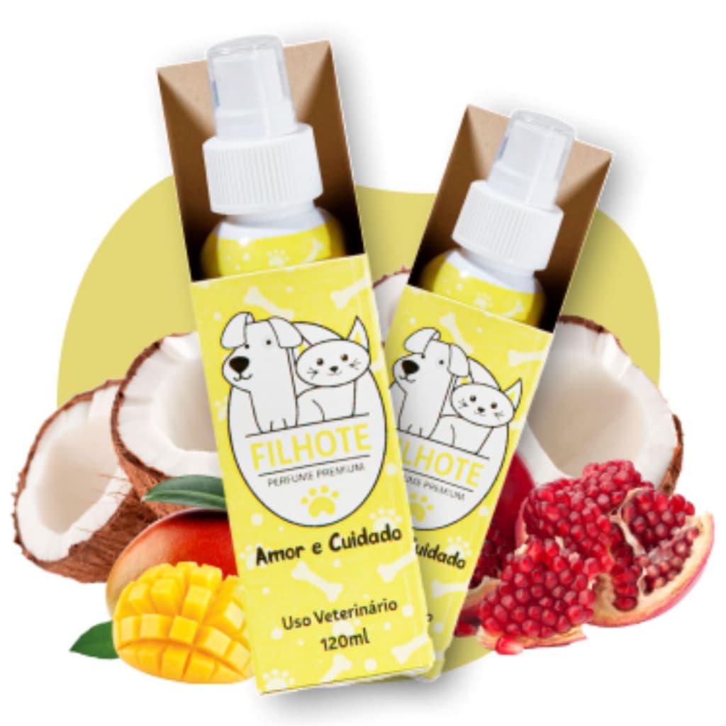 Kit 2 Perfumes Cheirinho PET Amor e Cuidado FILHOTE 120ml Cada - Cães e Gatos
