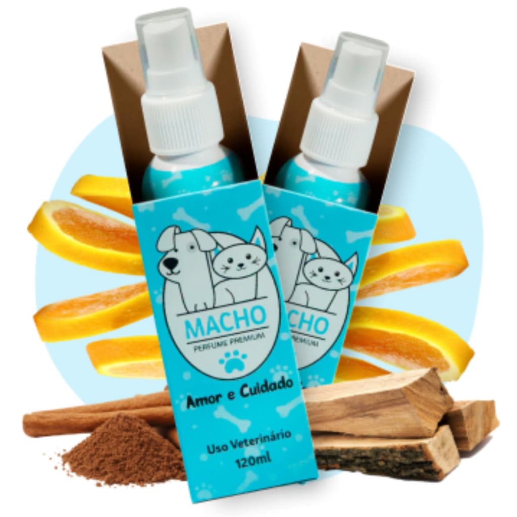 KIT 2 Perfumes Cheirinho PET Amor e Cuidado MACHO 120ml Cada - Cães e Gatos