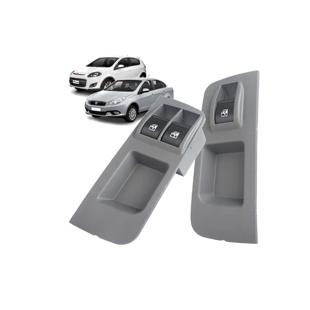 Par Botão Vidro Elétrico Interruptor Fiat Palio Grand Siena 12/15 Duplo e Simples Motorista e Passageiro-FA0102/FA0101