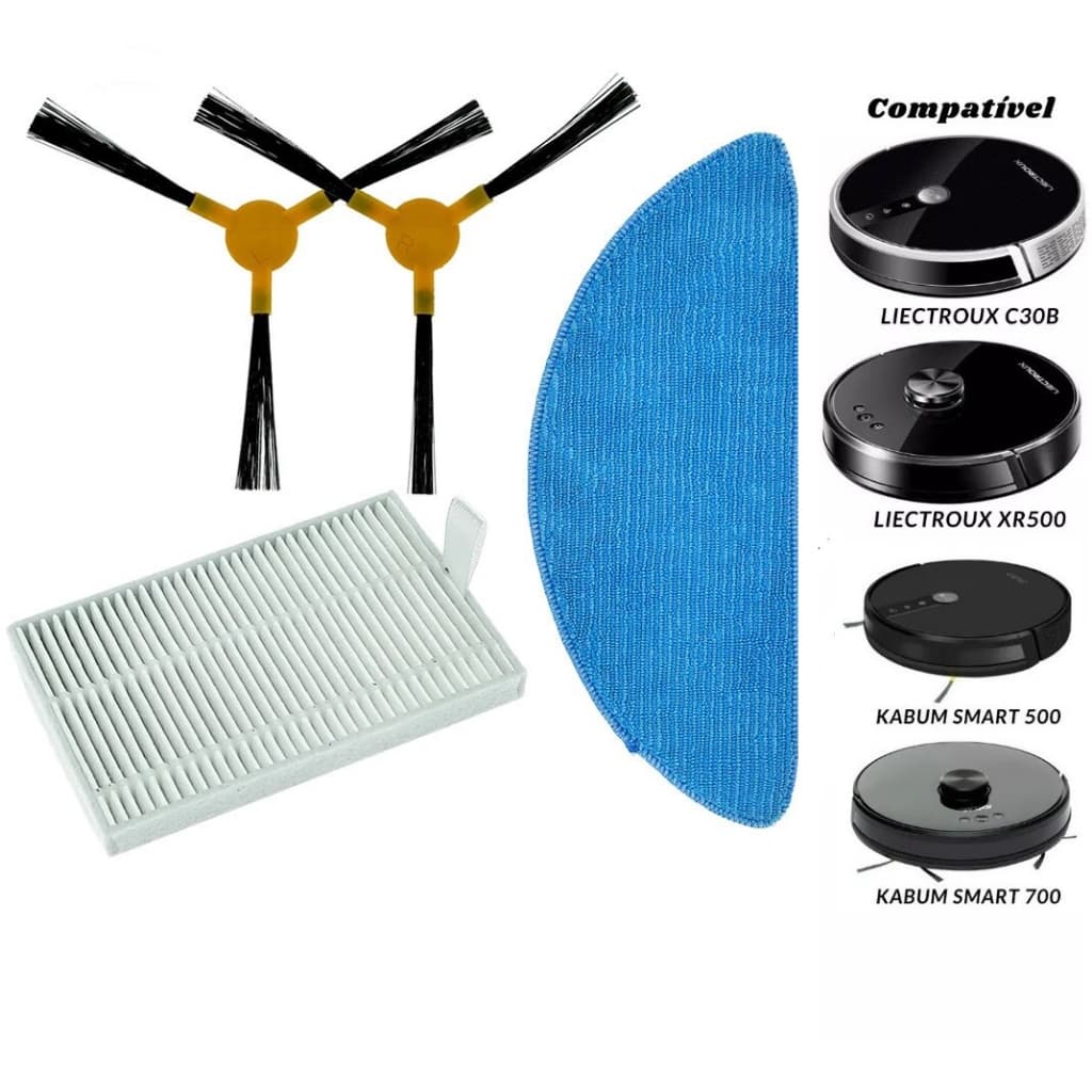 Kit Refil Completo Para Ropo Glass 3, Liectroux Xr500, C30b Kabum Smart 500 etc
