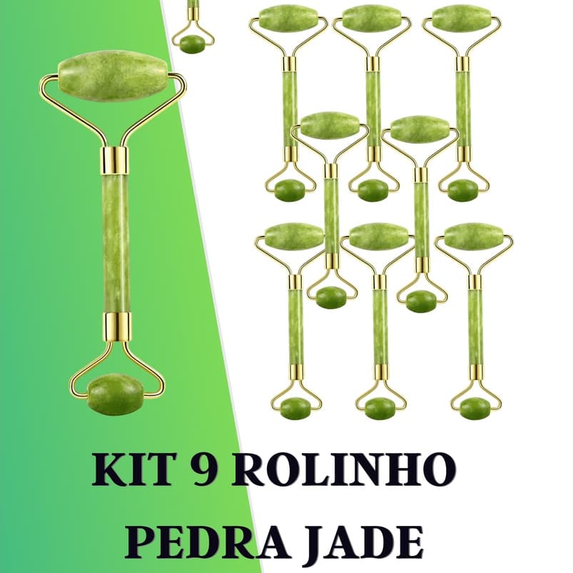 Kit 10 Rolinho Pedra De Jade Facial Massageador Anti Rugas Olheira Olhos