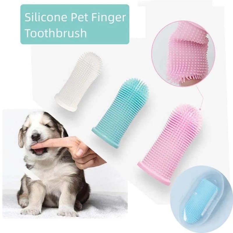 Escova de dente pet silicone bpa free livre maleável com estojo limpeza de dentes ultra macia 360°