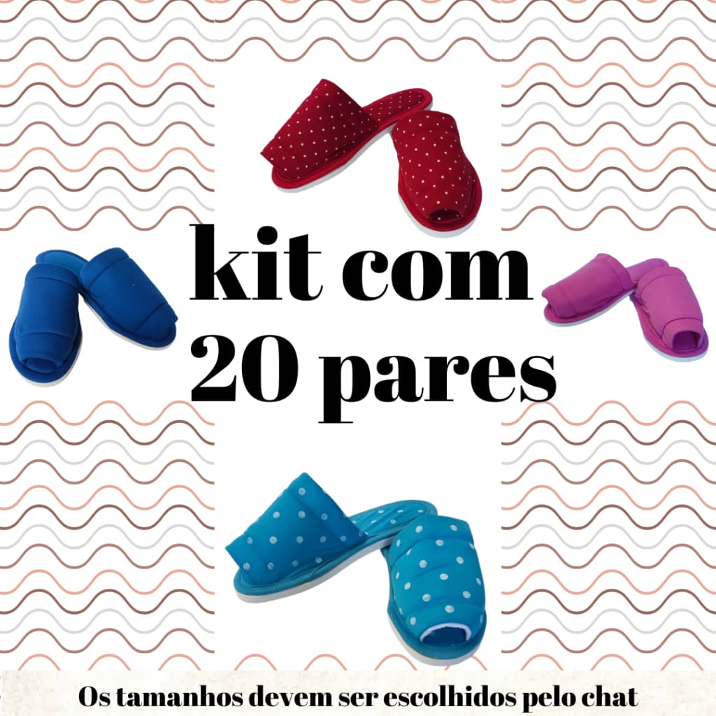 Pantufa Adulto Masculina e Feminina e Infantil Kit com 20 Pares de Chinelo de Quarto