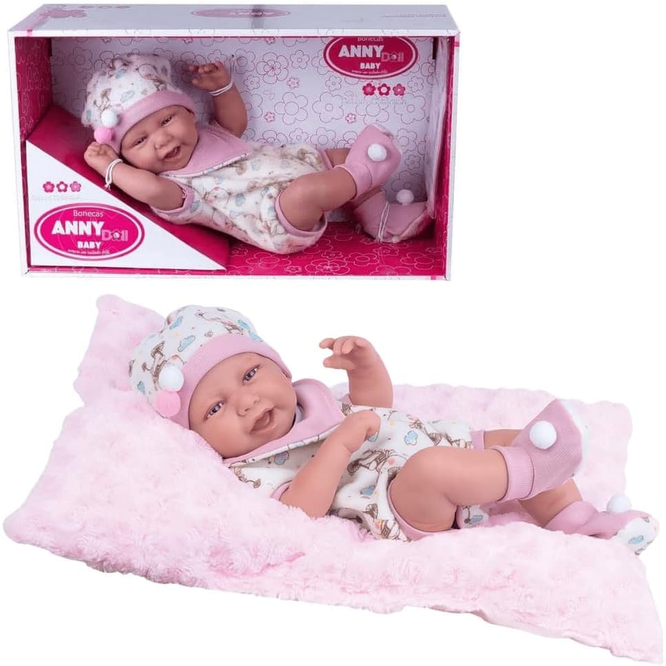 BONECA ANNY DOLL BABY MACACÃO, Cotiplas, 2442, Rosa