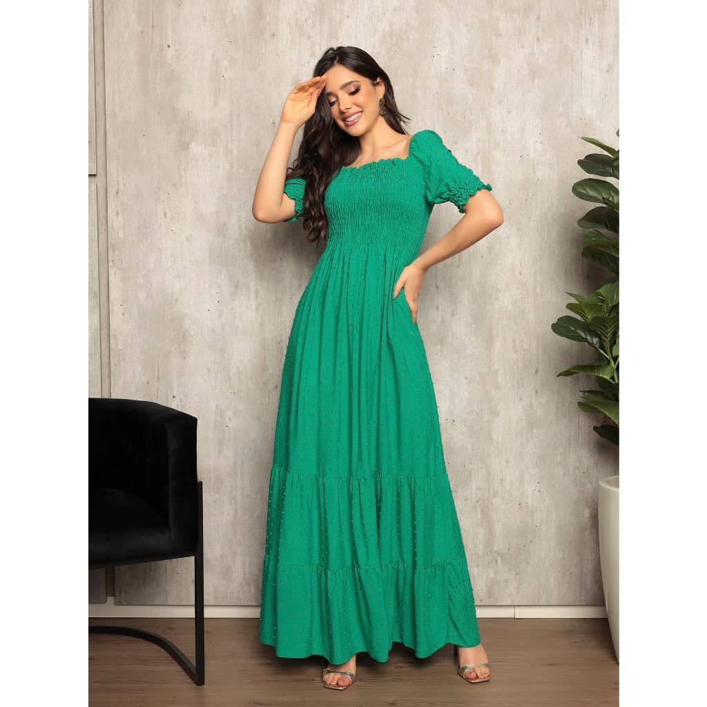 vestido longo manga bufanyte/ ref:w-295