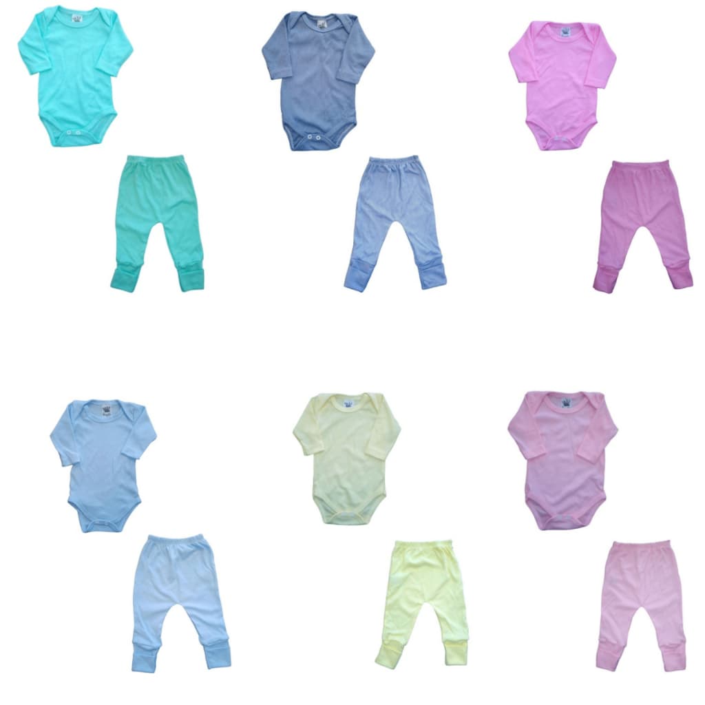 Kit 4 peças Conjunto Body e Mijão canelado 2 body 2 mijão enxoval roupa de bebê Promoção .