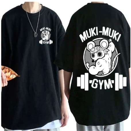 Camisa Anime japonês Demon Slayer T-Shirt Muki Muki Camiseta Unissex Blusa Algodão