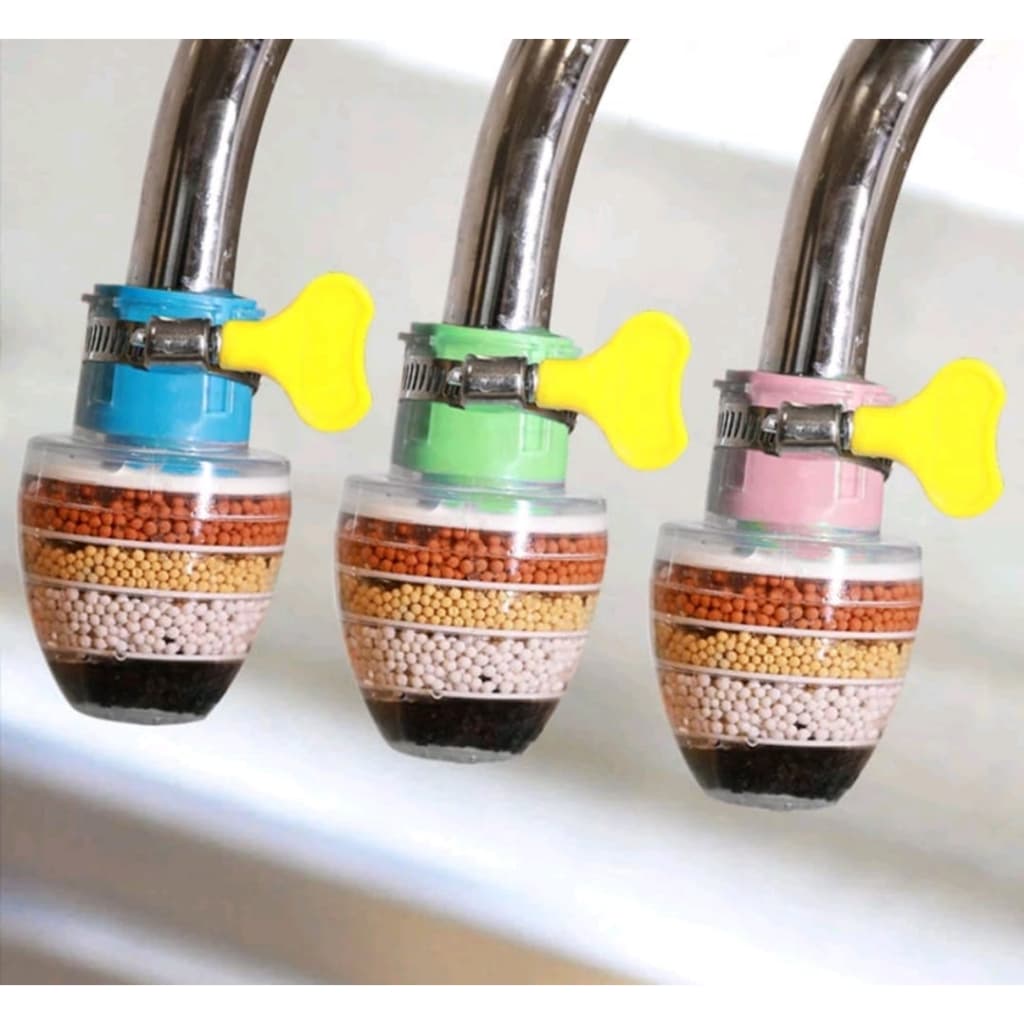 Filtro purificador de agua para torneira bico carvão ativado  cores aleatorias