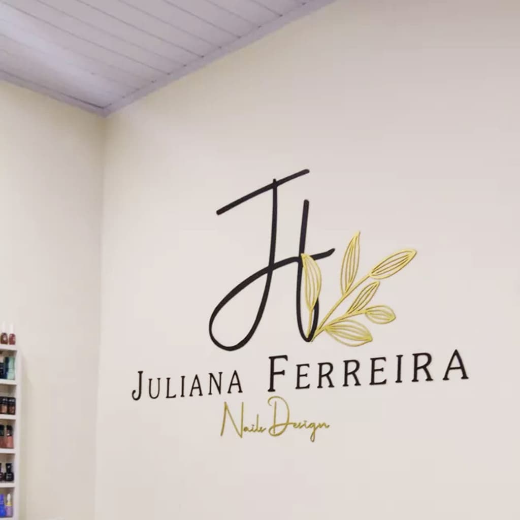 Logo Personalizado Nails Design Alongamento de cilios Salão de Beleza Esmaltaria Estética Profissional