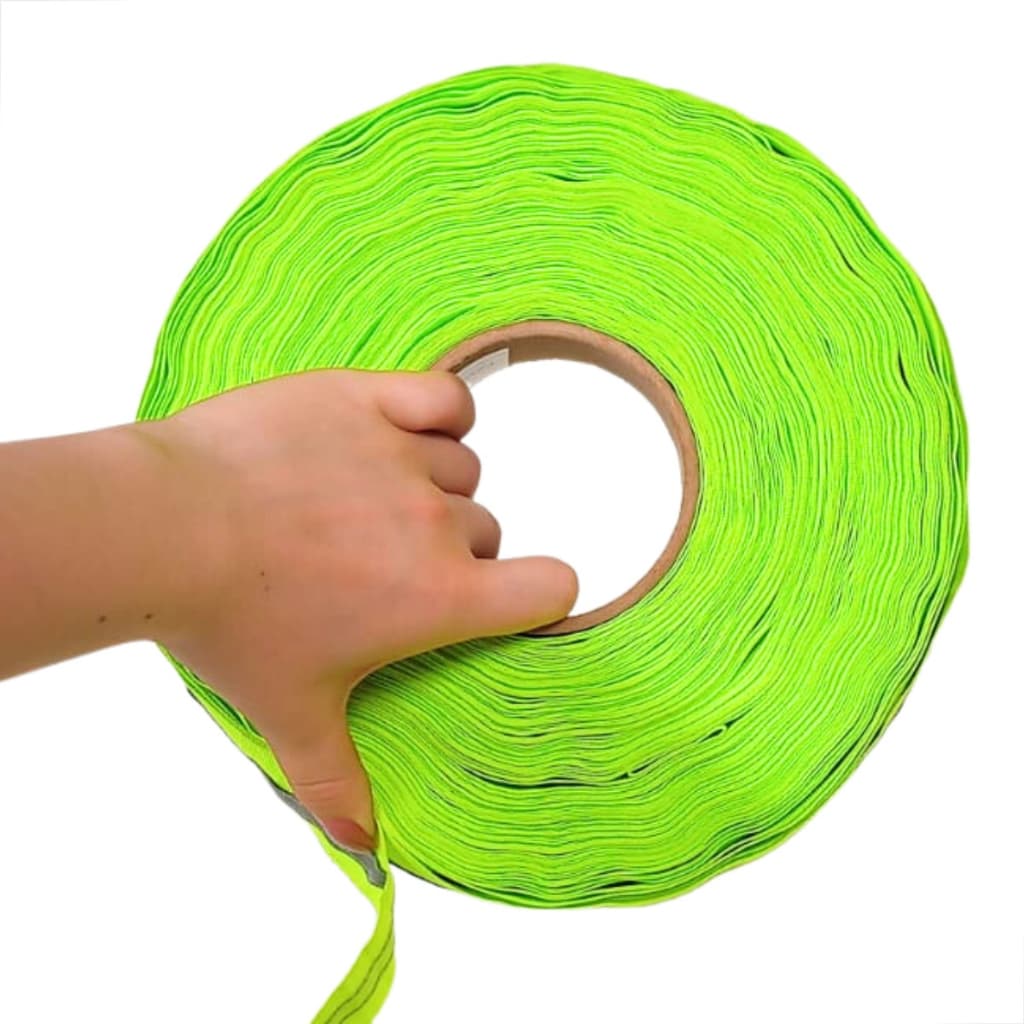 Faixa Fita Refletiva 20m x 50mm para Uniforme Colete Jaleco Roupa Segurança Verde Cinza Fluorescente