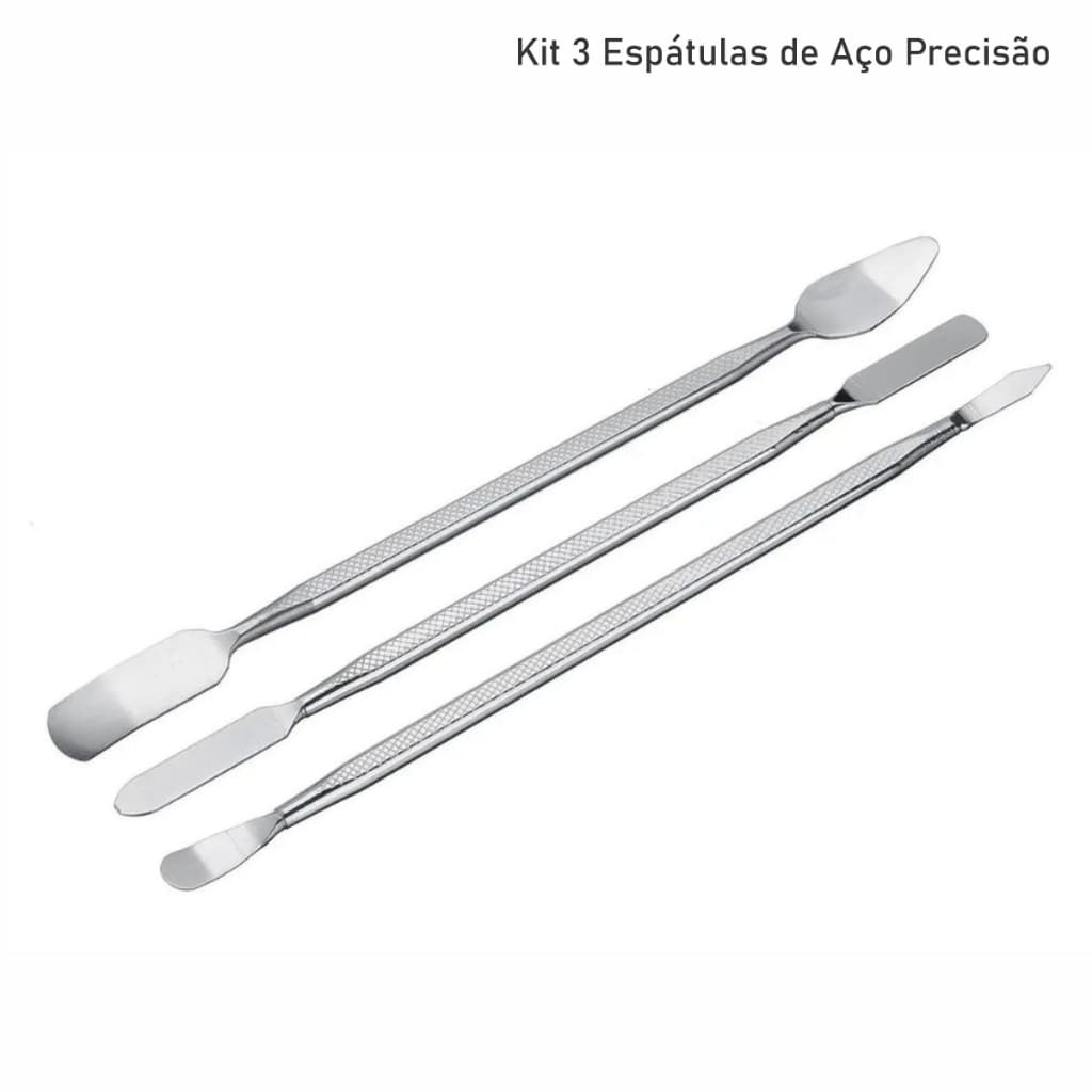 Kit 3 Espátulas de Aço Profissional Precisão P/ Manutenção Celular Notebook - ENVIO IMEDIATO