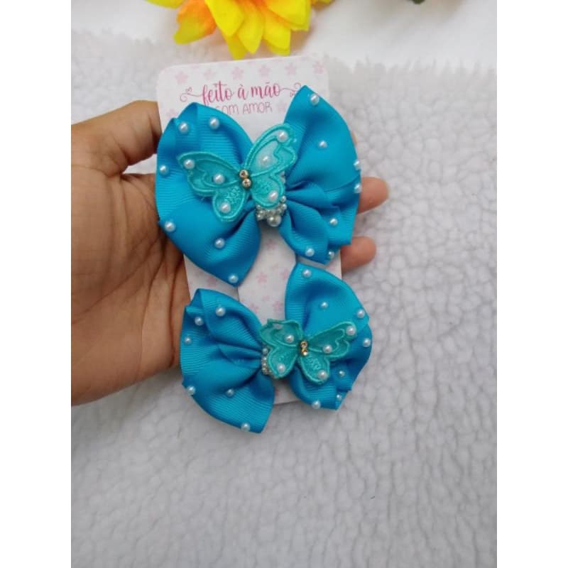 Laço infantil de luxo/laço COM aplique de borboleta/laço infantil de menina/laço parzinho/laço goldex COD002